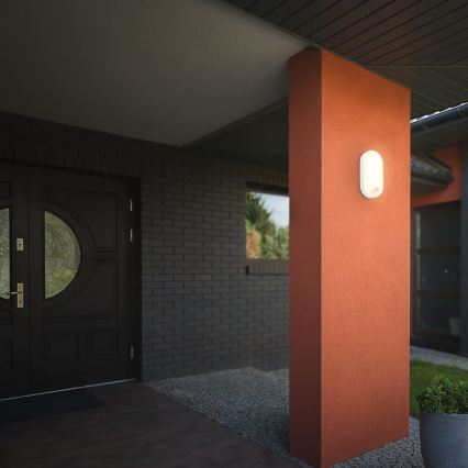 Brilo - LED Venkovní nástěnné svítidlo se senzorem pohybu a soumraku RUCH LED/12W/230V IP65 bílá