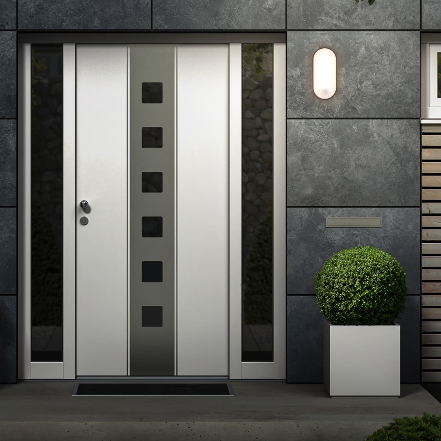 Brilo - LED Venkovní nástěnné svítidlo se senzorem pohybu a soumraku RUCH LED/12W/230V IP65 černá