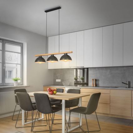 Brilo - Lustr na lanku 3xE27/40W/230V kaučukovník