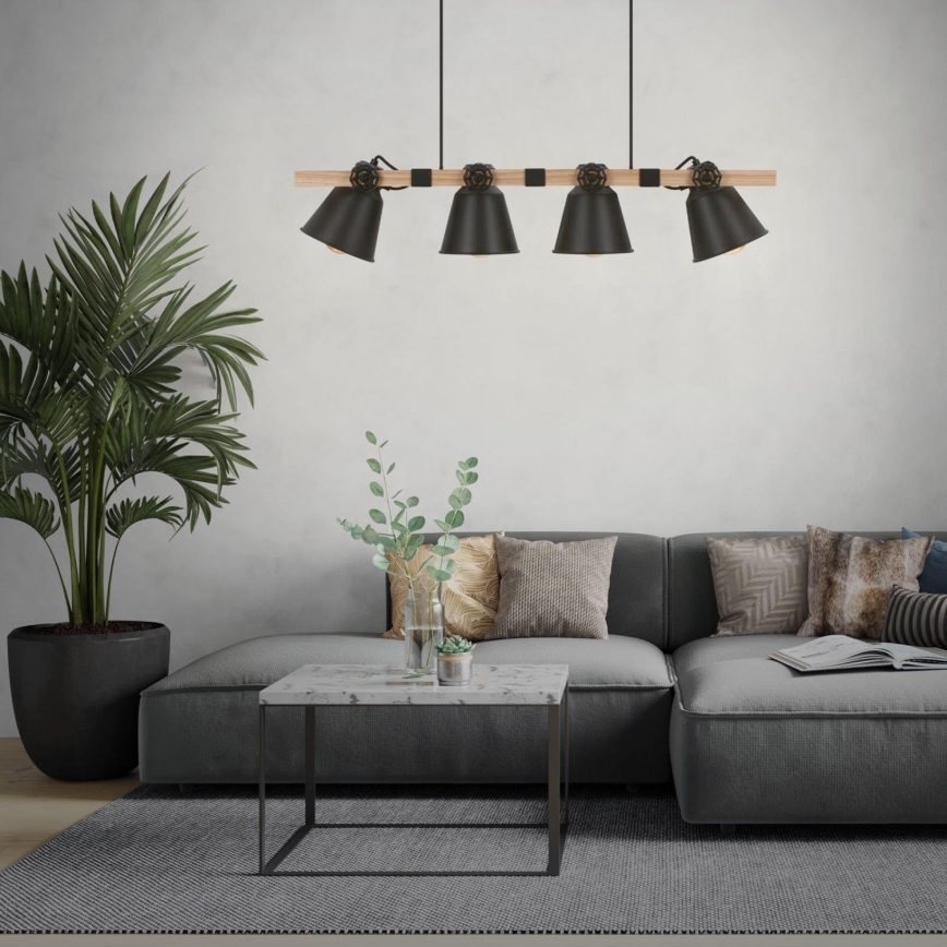 Brilo - Lustr na lanku TALLE 4xE27/40W/230V kaučukovník