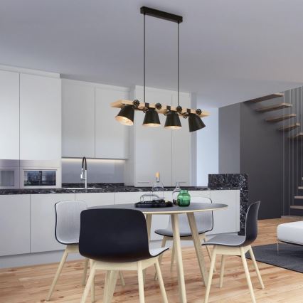 Brilo - Lustr na lanku TALLE 4xE27/40W/230V kaučukovník