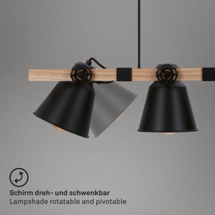 Brilo - Lustr na lanku TALLE 4xE27/40W/230V kaučukovník