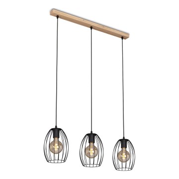 Brilo - Lustr na lanku WAKTU 3xE27/60W/230V kaučukovník