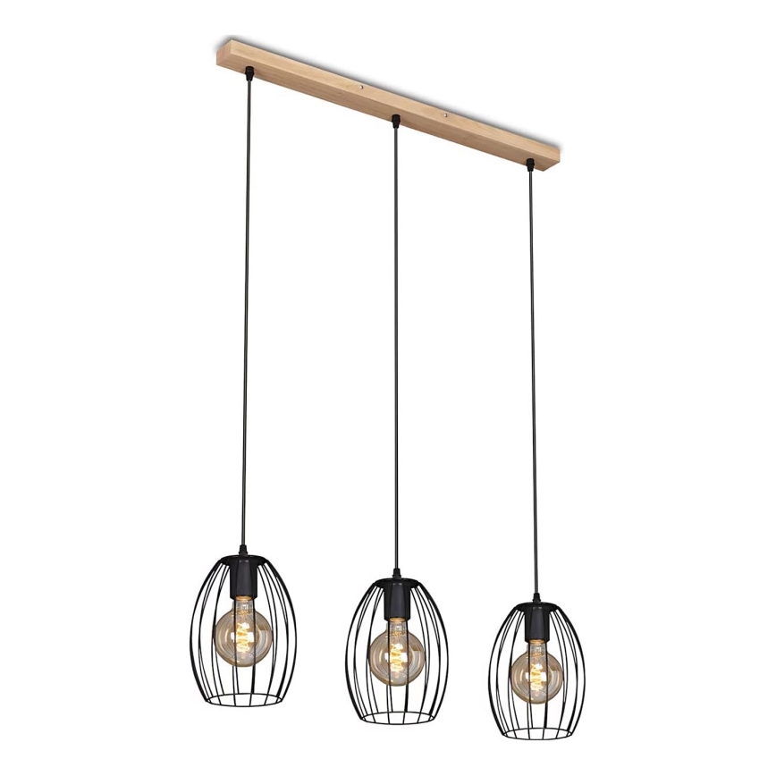 Brilo - Lustr na lanku WAKTU 3xE27/60W/230V kaučukovník