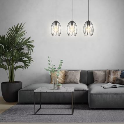 Brilo - Lustr na lanku WAKTU 3xE27/60W/230V kaučukovník