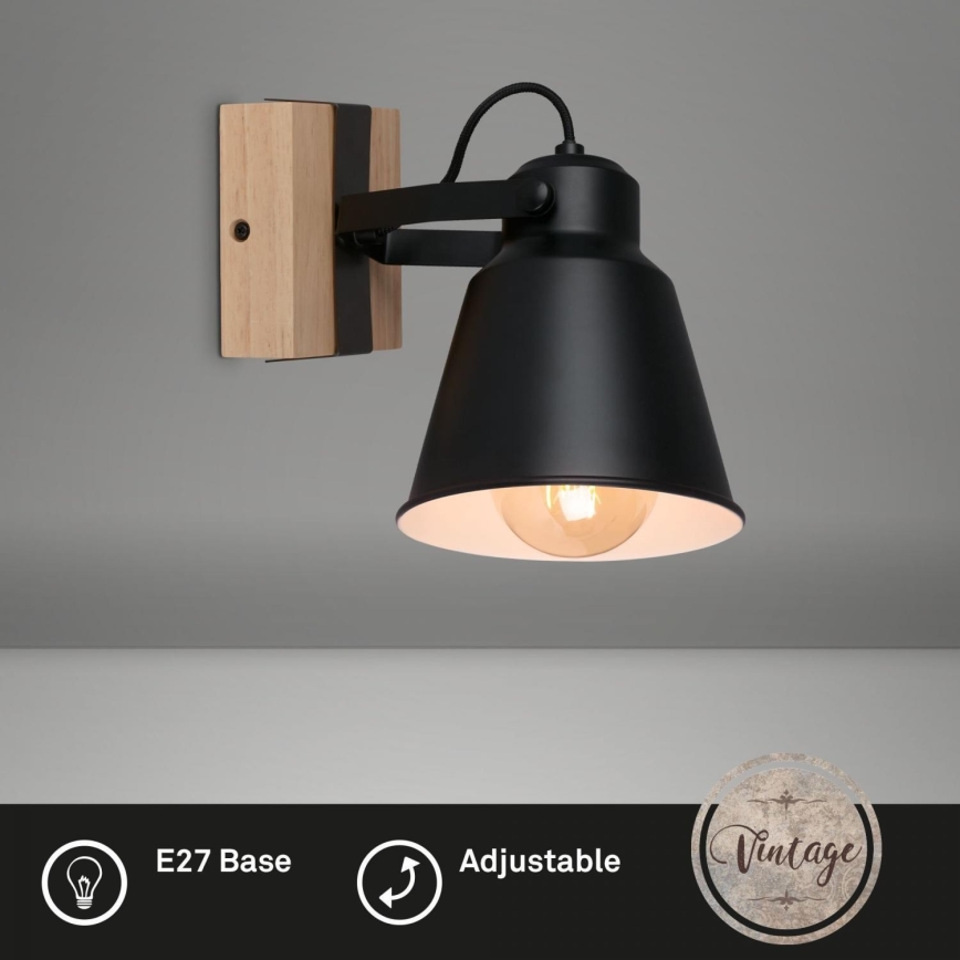 Brilo - Nástěnné bodové svítidlo TALLE  1xE27/40W/230V kaučukovník