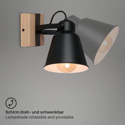 Brilo - Nástěnné bodové svítidlo TALLE  1xE27/40W/230V kaučukovník