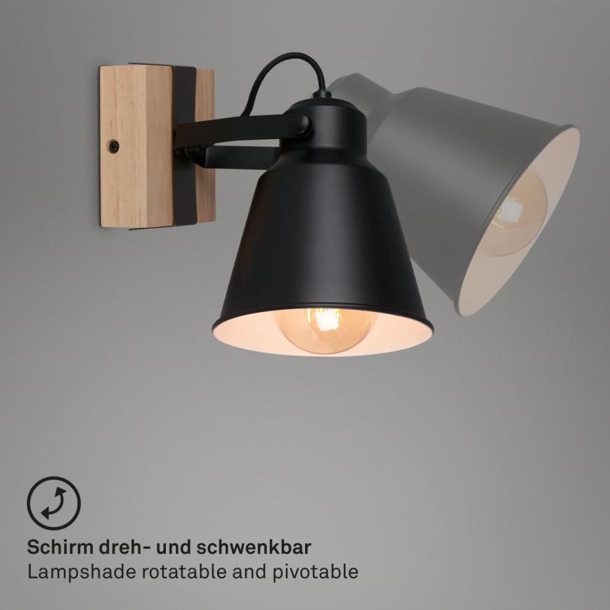 Brilo - Nástěnné bodové svítidlo TALLE  1xE27/40W/230V kaučukovník