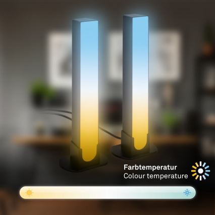 Brilo - SADA 2x LED RGBIC Stmívatelná stolní lampa LED/12W/230V 3000-6500K Wi-Fi Tuya