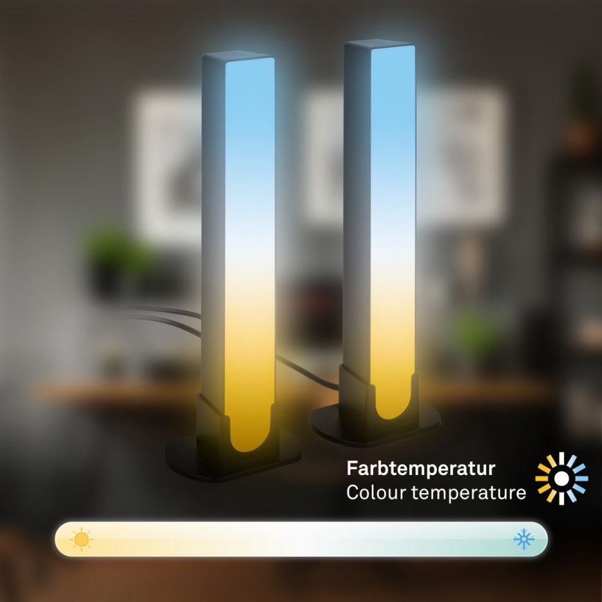Brilo - SADA 2x LED RGBIC Stmívatelná stolní lampa LED/12W/230V 3000-6500K Wi-Fi Tuya