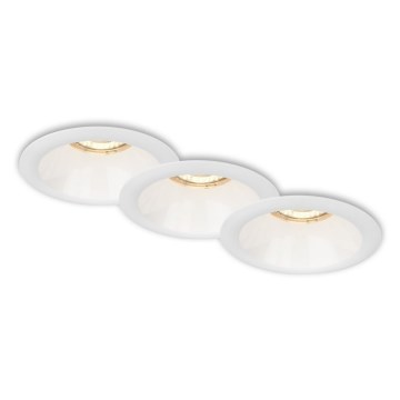 Brilo - SADA 3x Koupelnové podhledové svítidlo 1xGU10/9W/230V IP23 bílá