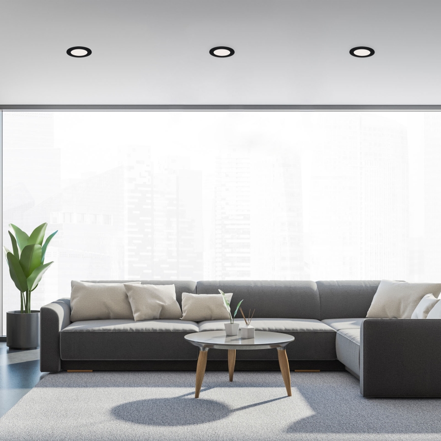 Brilo - SADA 3x LED Koupelnové podhledové svítidlo FLAT LED/6W/230V IP44 černá