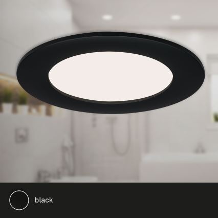 Brilo - SADA 3x LED Koupelnové podhledové svítidlo FLAT LED/6W/230V IP44 černá