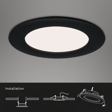 Brilo - SADA 3x LED Koupelnové podhledové svítidlo FLAT LED/6W/230V IP44 černá