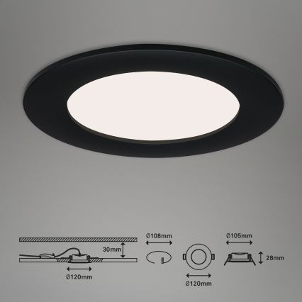 Brilo - SADA 3x LED Koupelnové podhledové svítidlo FLAT LED/7W/230V IP44