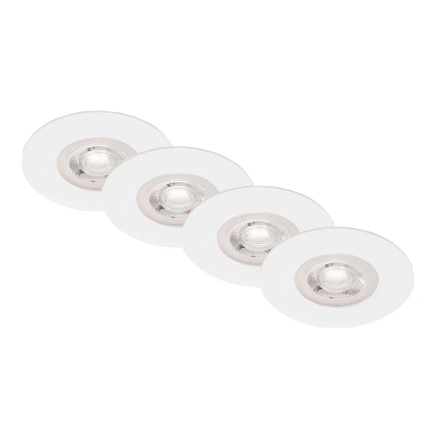 Brilo - SADA 4x LED Koupelnové podhledové svítidlo LED/4,9W/230V IP44 bílá