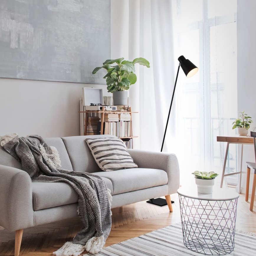 Brilo - Stojací lampa 1xE27/10W/230V černá