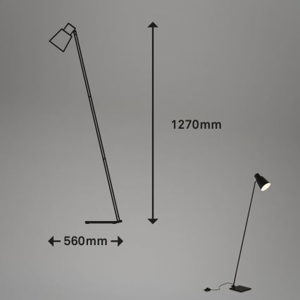Brilo - Stojací lampa 1xE27/10W/230V černá