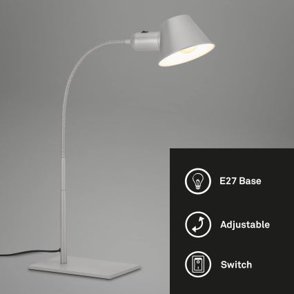 Brilo - Stolní lampa 1xE27/10W/230V matný chrom