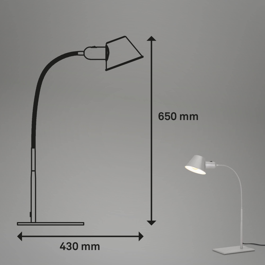 Brilo - Stolní lampa 1xE27/10W/230V matný chrom