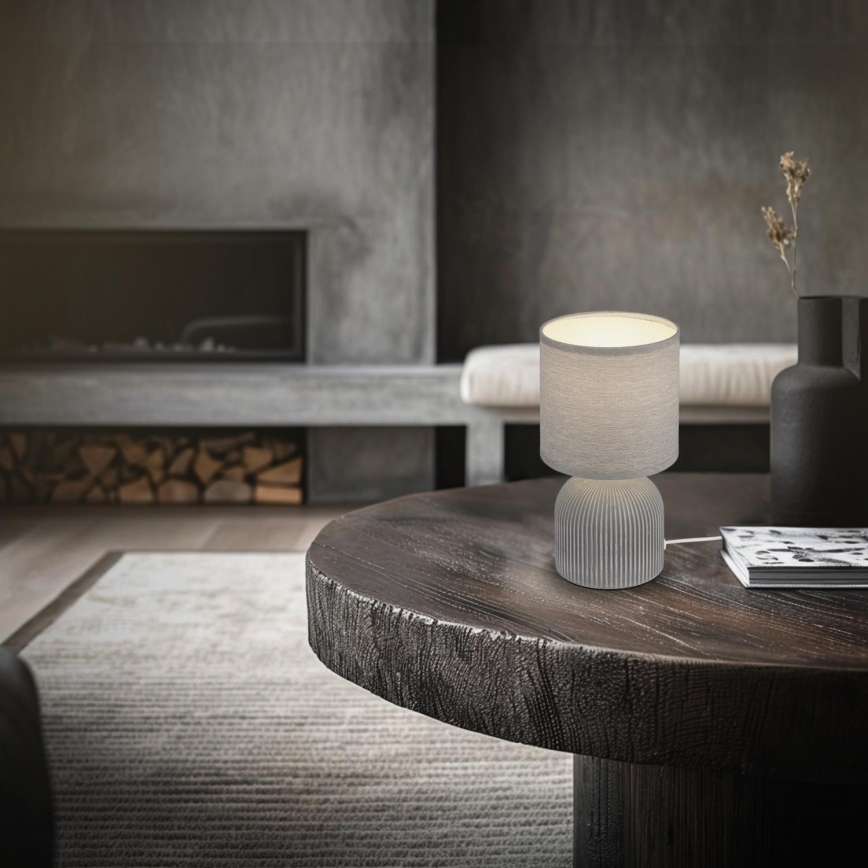Brilo - Stolní lampa INO 1xE14/10W/230V šedá