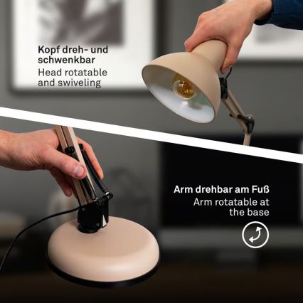 Brilo - Stolní lampa PIXA 1xE14/25W/230V béžová