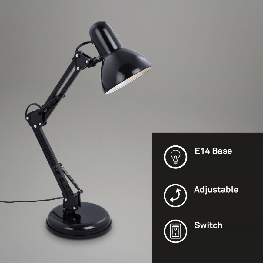 Brilo - Stolní lampa PIXA 1xE14/25W/230V černá