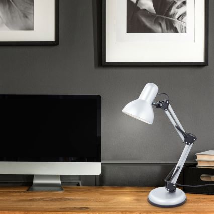 Brilo - Stolní lampa PIXA 1xE14/25W/230V stříbrná