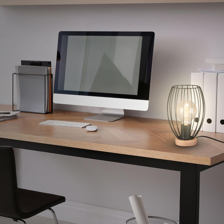 Brilo - Stolní lampa WAKTU 1xE27/25W/230V kaučukovník
