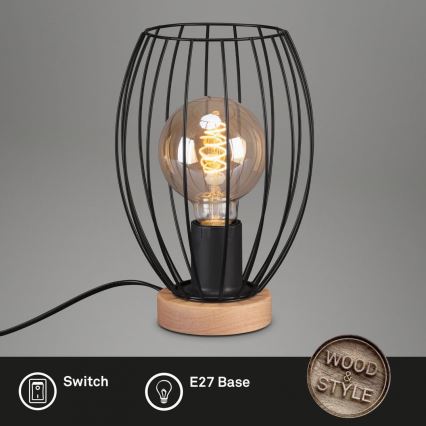 Brilo - Stolní lampa WAKTU 1xE27/25W/230V kaučukovník