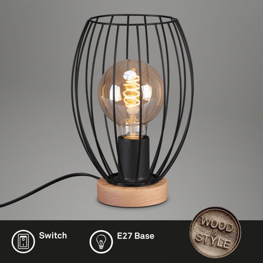 Brilo - Stolní lampa WAKTU 1xE27/25W/230V kaučukovník