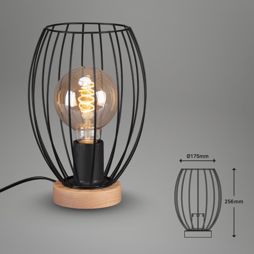 Brilo - Stolní lampa WAKTU 1xE27/25W/230V kaučukovník