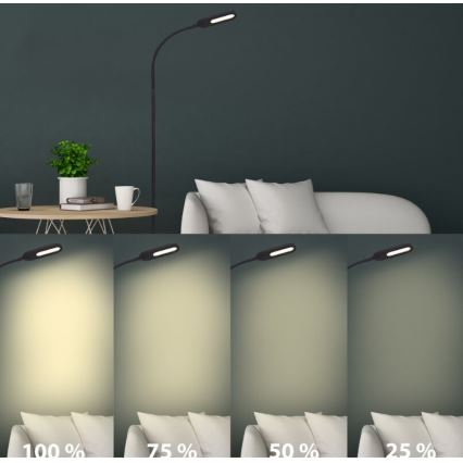 Briloner 1297-015 - LED Stmívatelná flexibilní stojací lampa LED/6,6W/230V 3000K/4000K/6000K