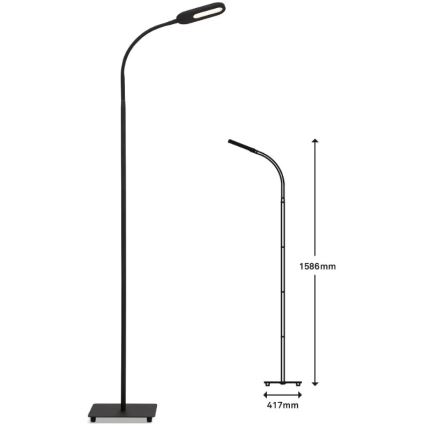 Briloner 1297-015 - LED Stmívatelná flexibilní stojací lampa LED/6,6W/230V 3000K/4000K/6000K