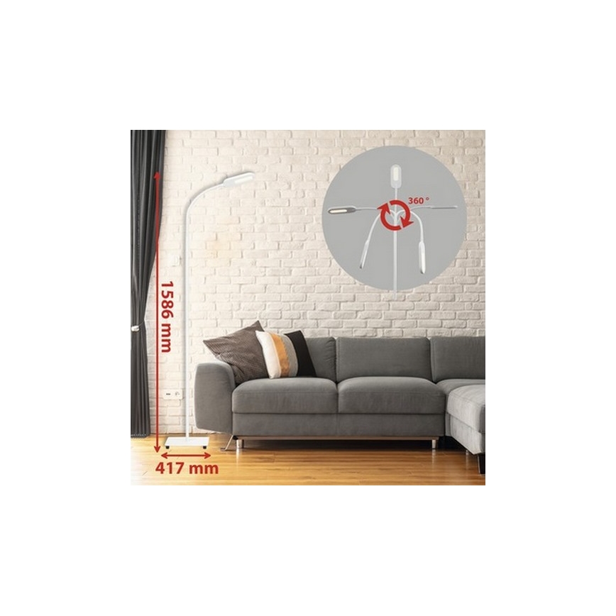 Briloner 1297-016 - LED Stmívatelná dotyková stojací lampa LED/8W/230V 3000/4000/6000K