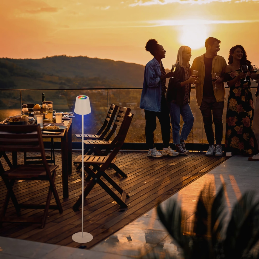 Briloner 1507016 - LED Stmívatelná stojací lampa KIKI LED/4,3W/5V IP44 2600 mAh bílá