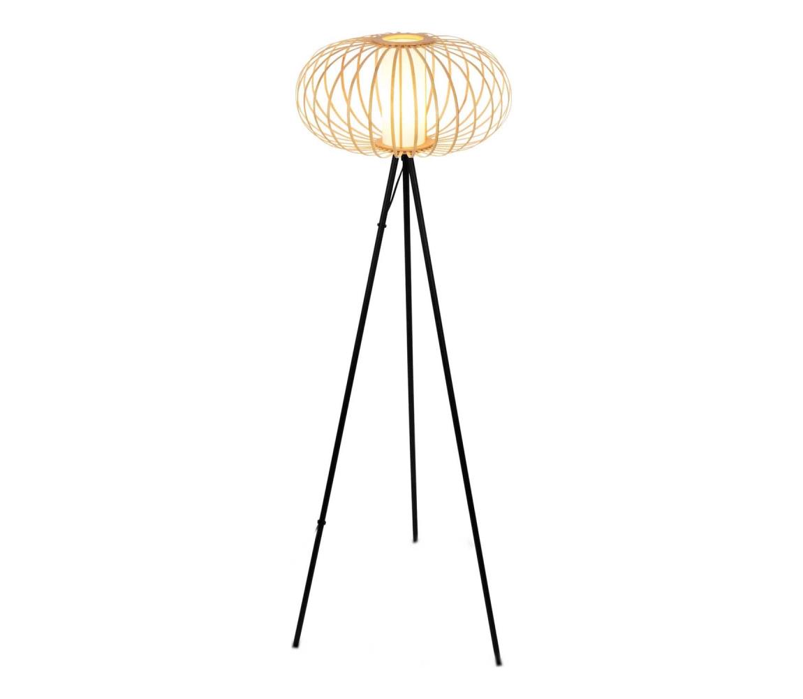 Briloner 1759011 - Stojací lampa 1xE27/10W/230V bambus/černá 1759011