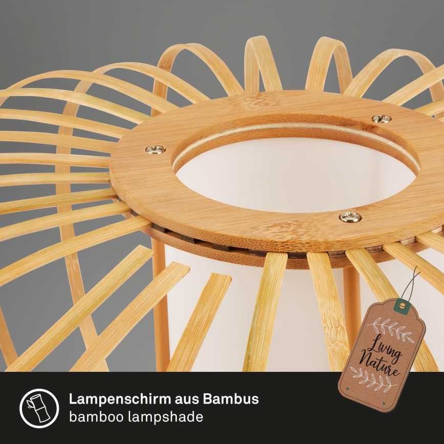 Briloner 1759011 - Stojací lampa 1xE27/10W/230V bambus/černá