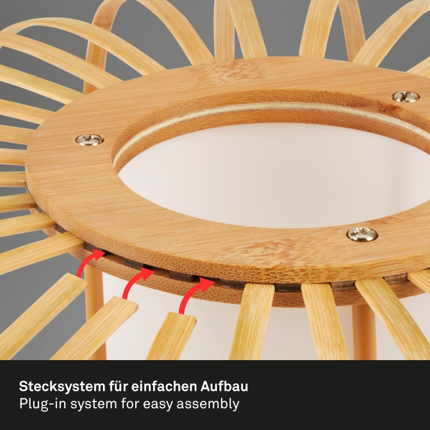 Briloner 1759011 - Stojací lampa 1xE27/10W/230V bambus/černá