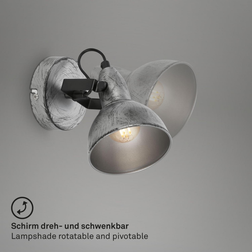 Briloner 2049-014 - Nástěnné bodové svítidlo RETRO 1xE14/40W/230V šedá