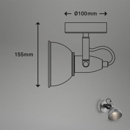 Briloner 2049-014 - Nástěnné bodové svítidlo RETRO 1xE14/40W/230V šedá