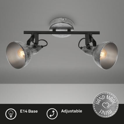 Briloner 2049-024 - Bodové svítidlo RETRO 2xE14/40W/230V šedá