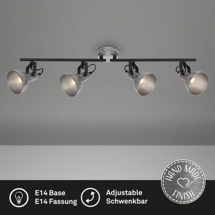 Briloner 2049-044 - Bodové svítidlo RETRO 4xE14/40W/230V šedá
