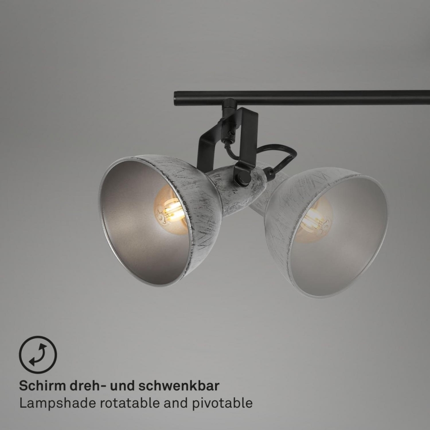 Briloner 2049-044 - Bodové svítidlo RETRO 4xE14/40W/230V šedá