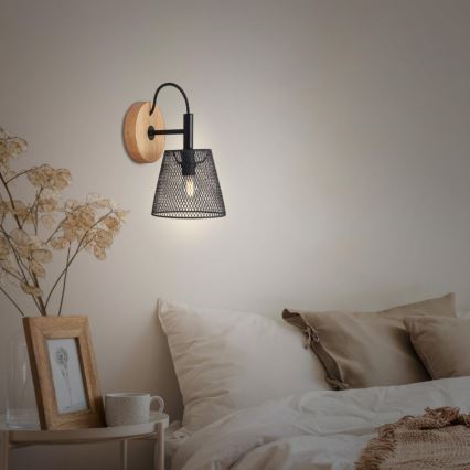Briloner 2077-015 - Nástěnné svítidlo WOOD & STYLE 1xE14/25W/230V kaučukovník