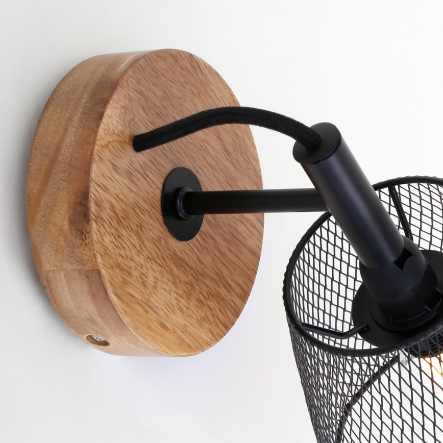 Briloner 2077-015 - Nástěnné svítidlo WOOD & STYLE 1xE14/25W/230V kaučukovník