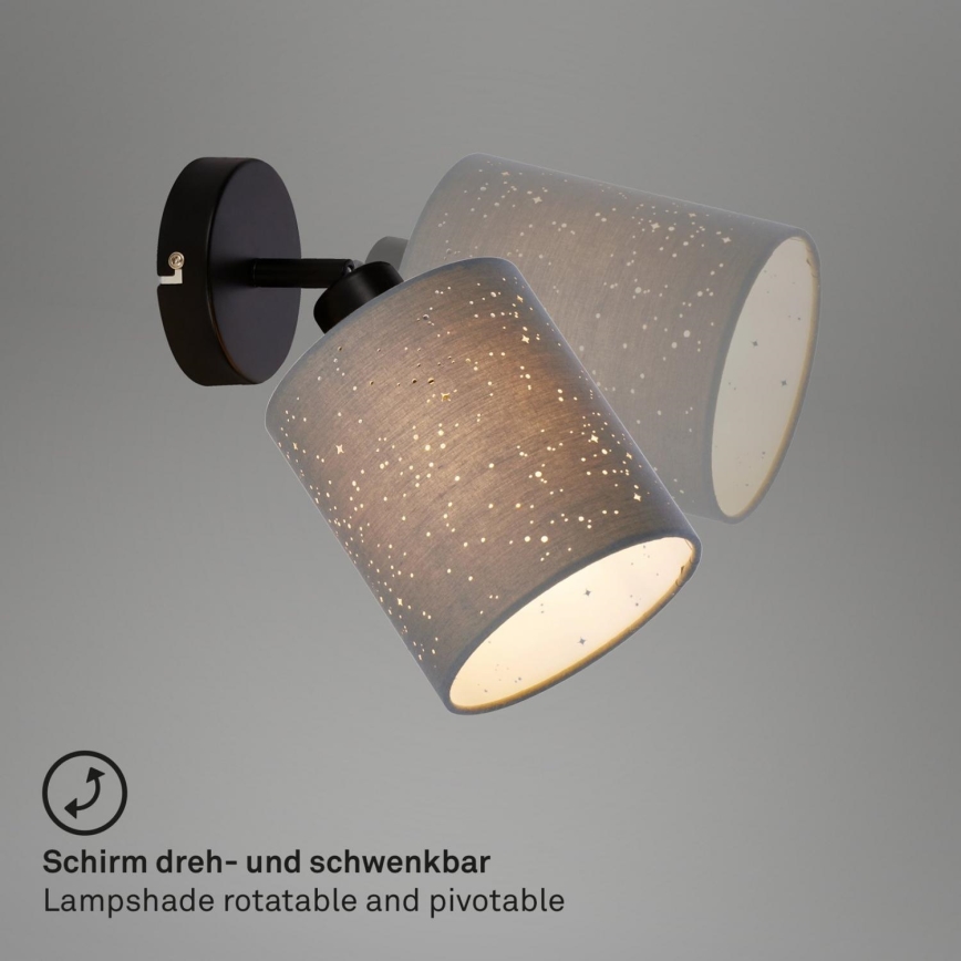 Briloner 2078-014 - Nástěnné bodové svítidlo SPOTLIGHT 1xE27/25W/230V šedá/černá