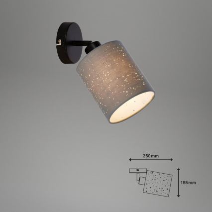 Briloner 2078-014 - Nástěnné bodové svítidlo SPOTLIGHT 1xE27/25W/230V šedá/černá