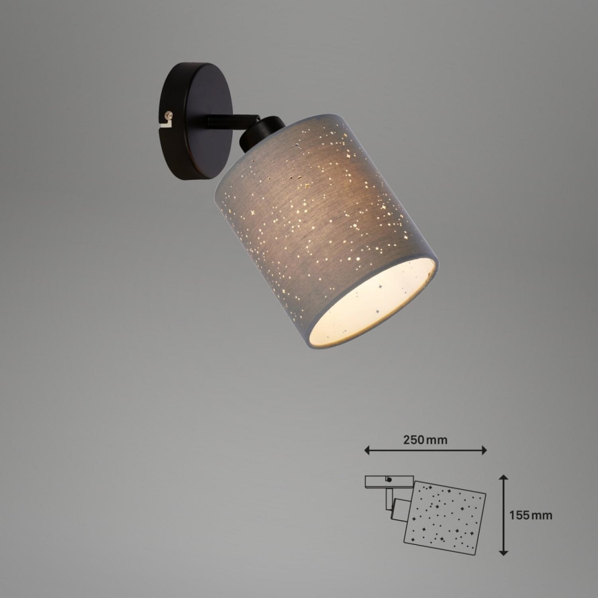Briloner 2078-014 - Nástěnné bodové svítidlo SPOTLIGHT 1xE27/25W/230V šedá/černá