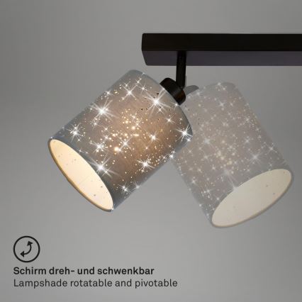 Briloner 2078-034 - Bodové svítidlo SPOTLIGHT 3xE27/25W/230V šedá/černá